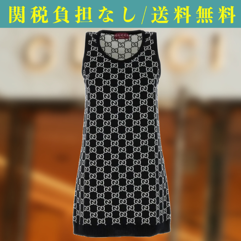 関税負担なし☆GUCCI GGウール ジャカード ミニドレス