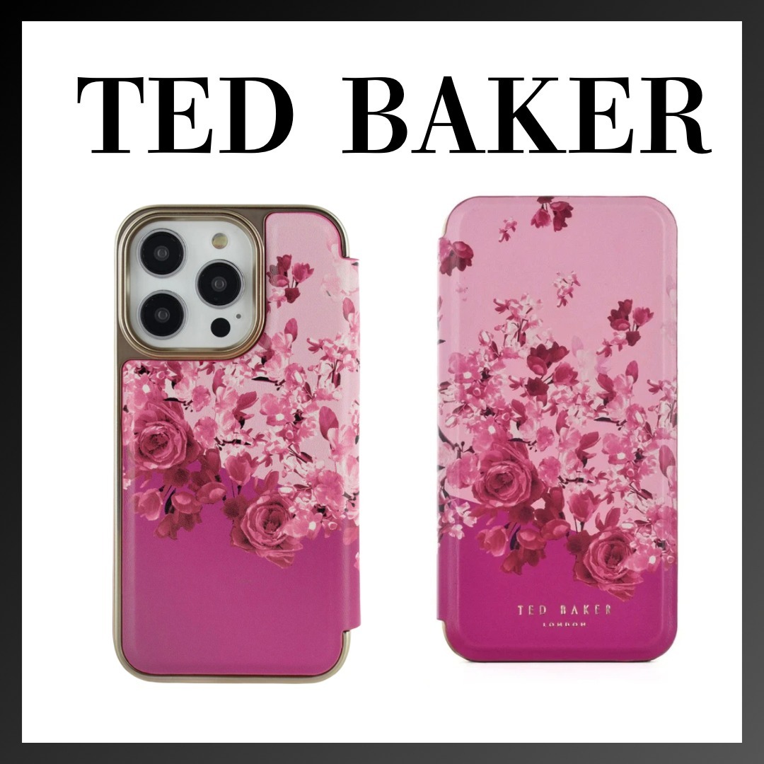 TED BAKER 花柄プリント ミラー iPhoneケース ピンク