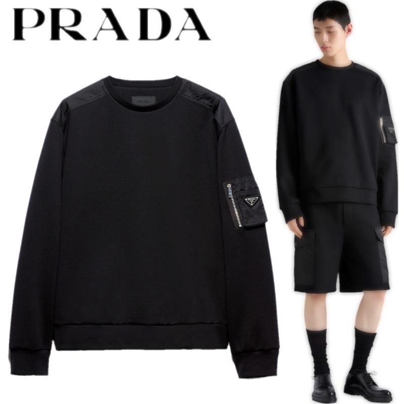 PRADA★コットンフリースx Re-Nylon フーディー
