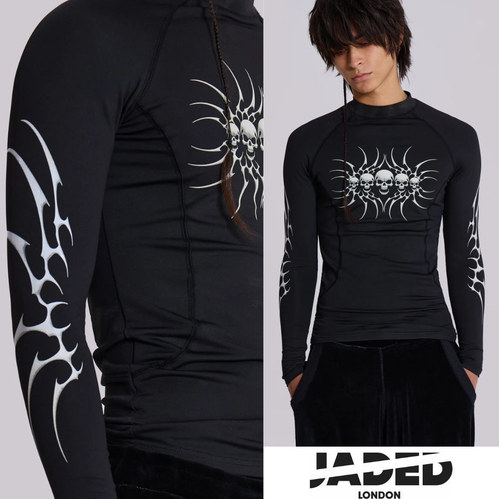 JADEDLONDON 長袖シャツ スリムフィット スカル スケルトン