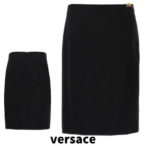 【versace】メドゥーサ ストレート ヘム ミディ スカート