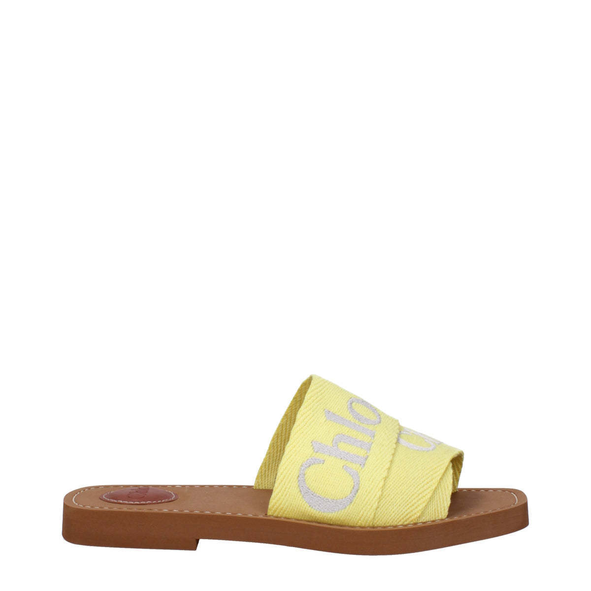サンダル・ミュール Chloe'  Chloe Slippers and Clogs Women Fabric Yellow