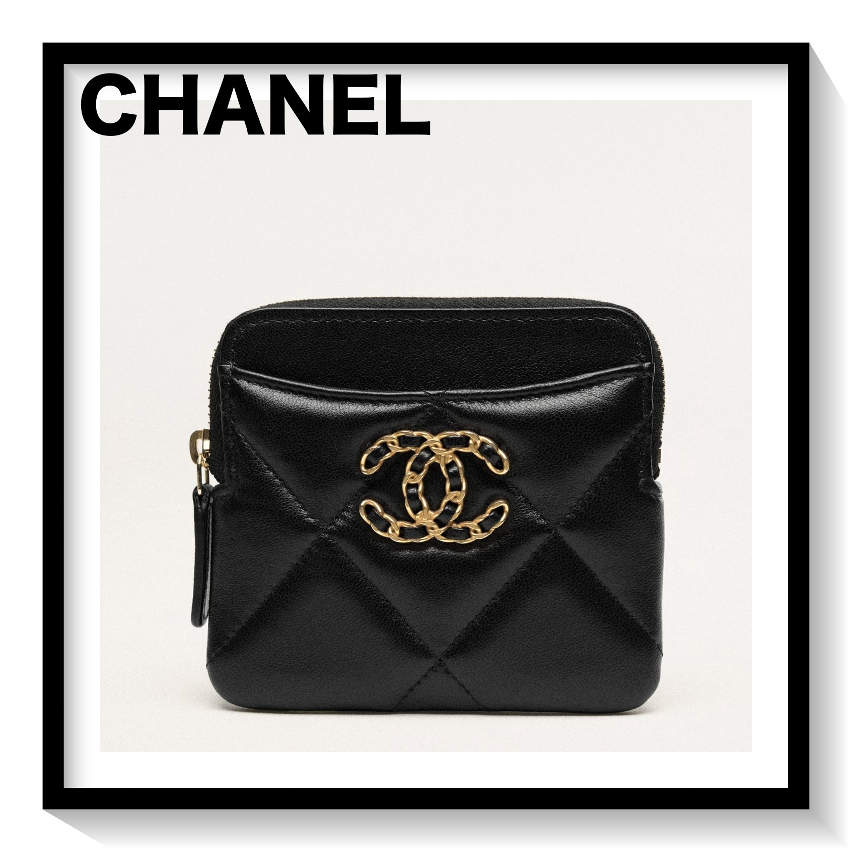 《王道デザイン》シャネル CHANEL 19 ジップ コインパース ★★