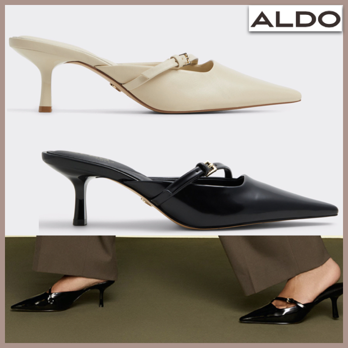 【ALDO】本革レザー ★ 美脚効果 ★楽ちん★ ミュール・サンダル