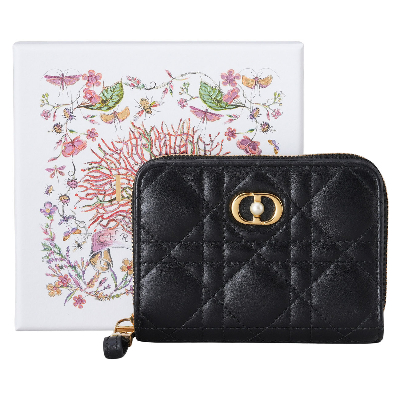 CHRISTIAN DIOR Jolie Scarlet ウォレット ブラック