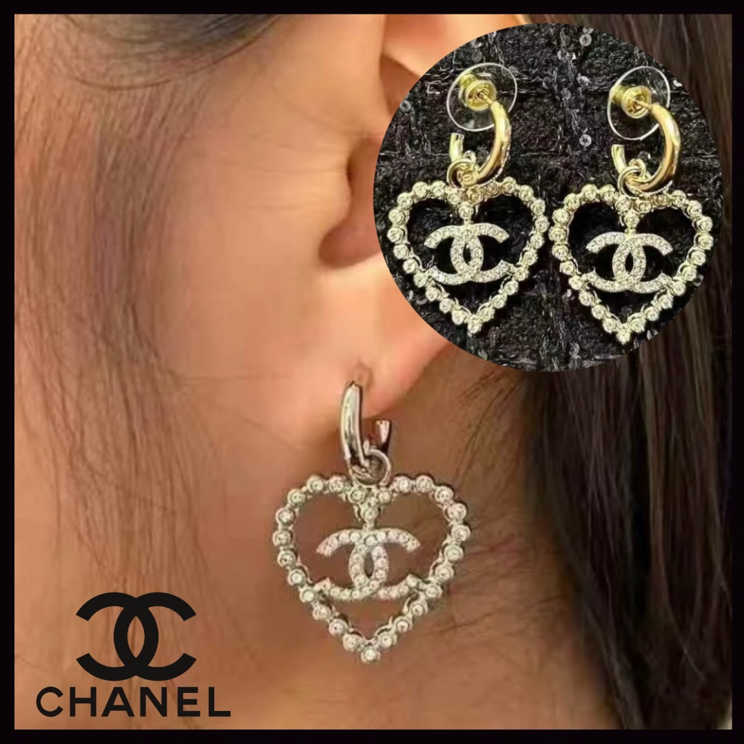 【ゴージャスなハートが揺れる♪】 CHANEL ピアス