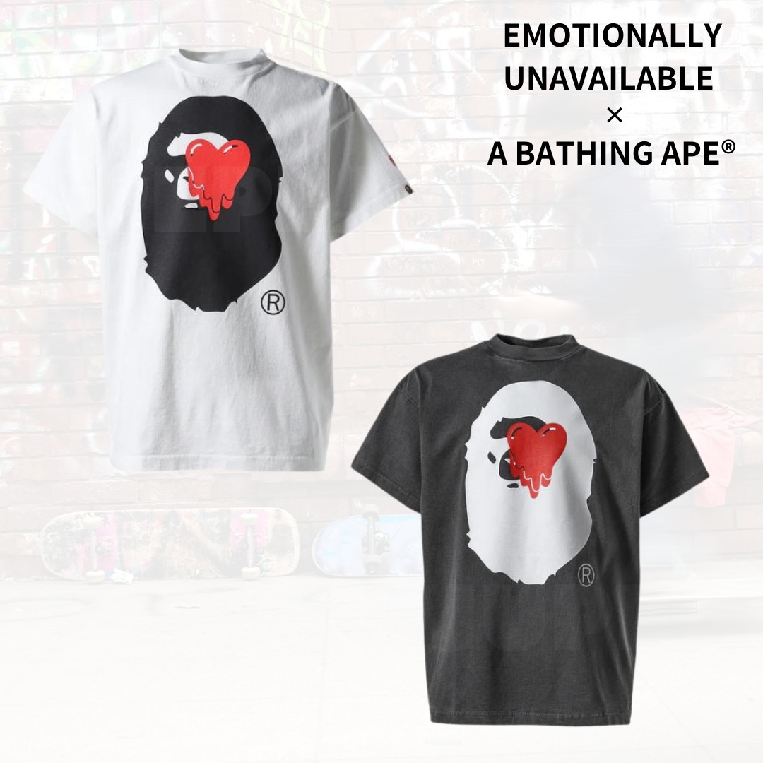 【EMOTIONALLY UNAVAILABLE × BAPE】コラボ Tシャツ 全2色