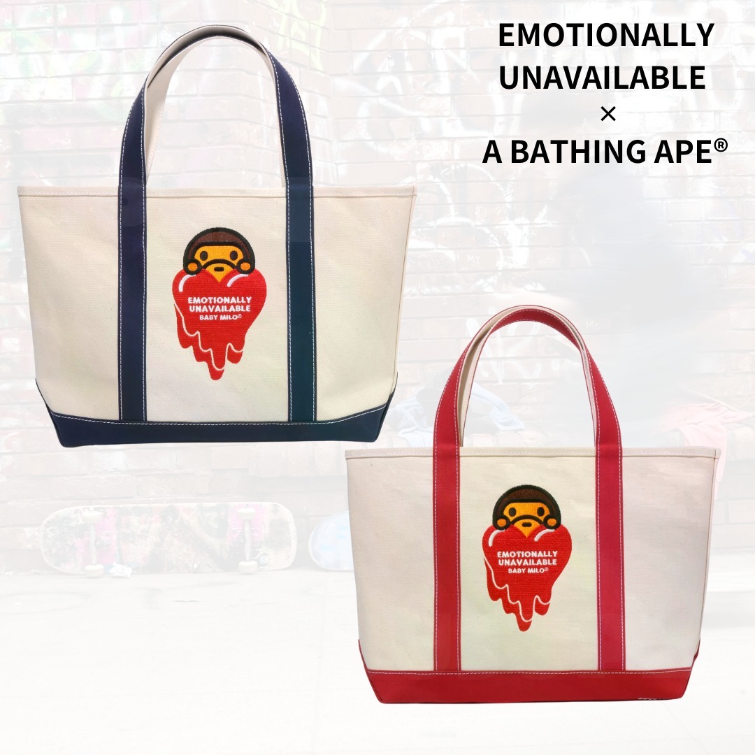 【EMOTIONALLY UNAVAILABLE × BAPE】コラボ バッグ 全２色
