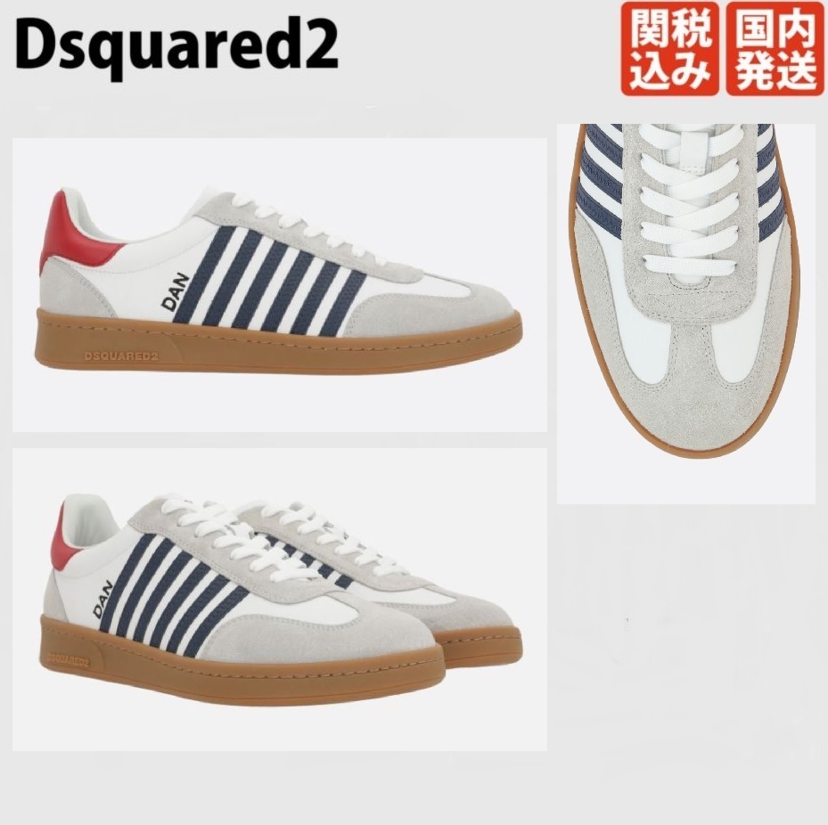 【関税込み】DSQUARED2 Smooth leather＆suede Boxer sneakers