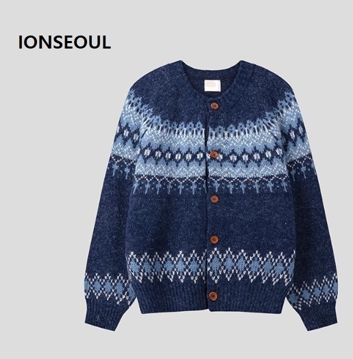 ニット・セーター IONSEOUL Nordic Knit Cardigan JE836