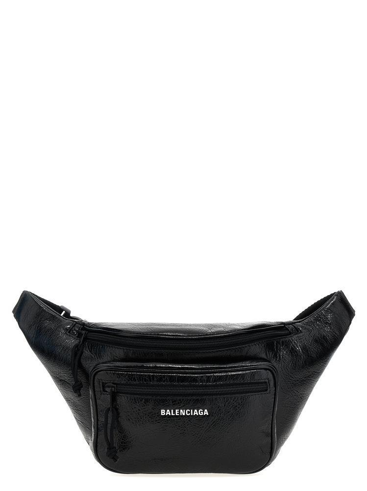 【関税・送料無料】Balenciaga Black Leather Explorer Belt Bag