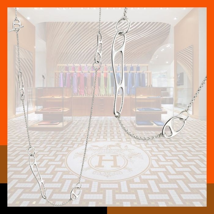 HERMES 新作 ネックレス お洒落 シルバー Chaine d'ancre Punk