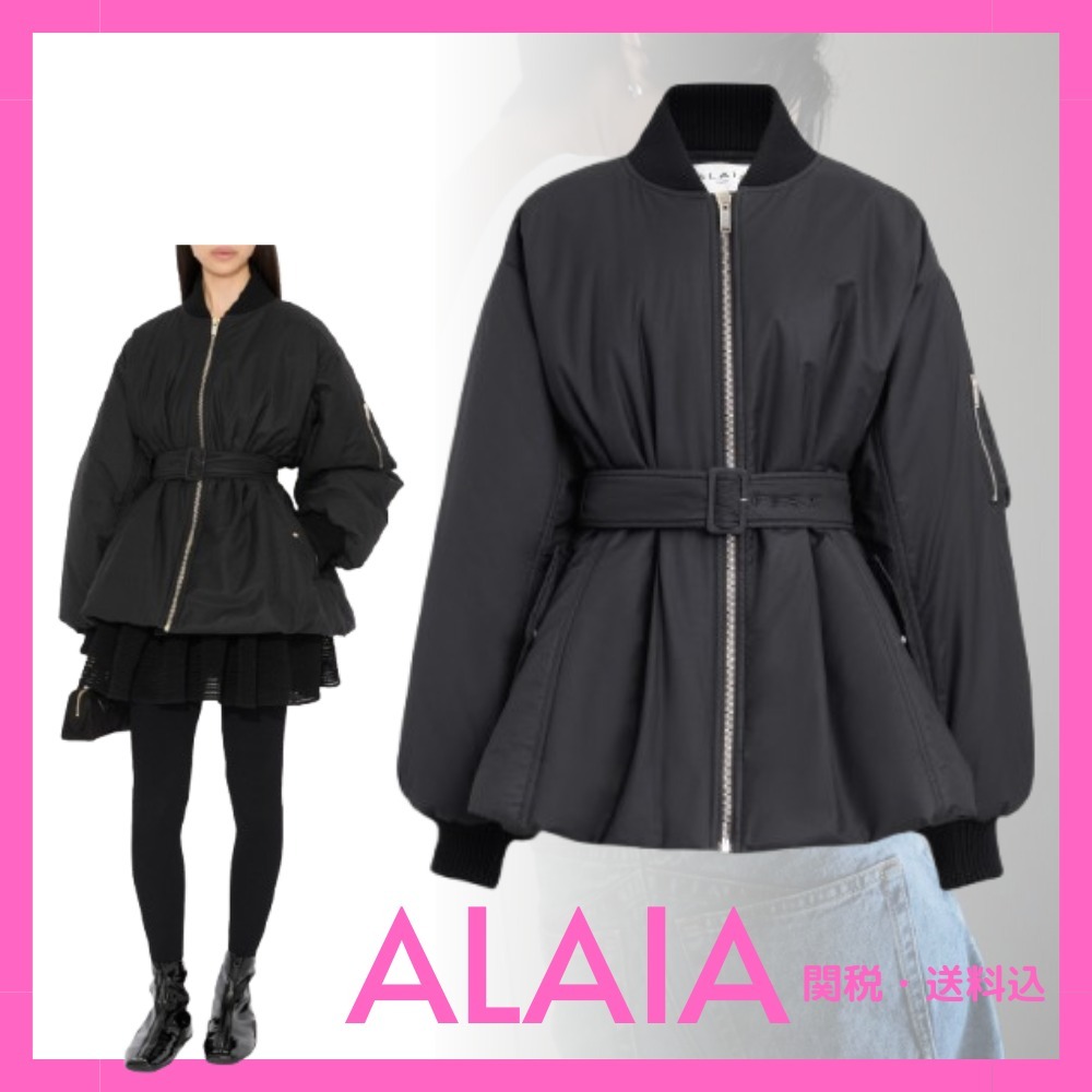 新作☆【ALAIA】コットン製 ベルト付き ボンバー