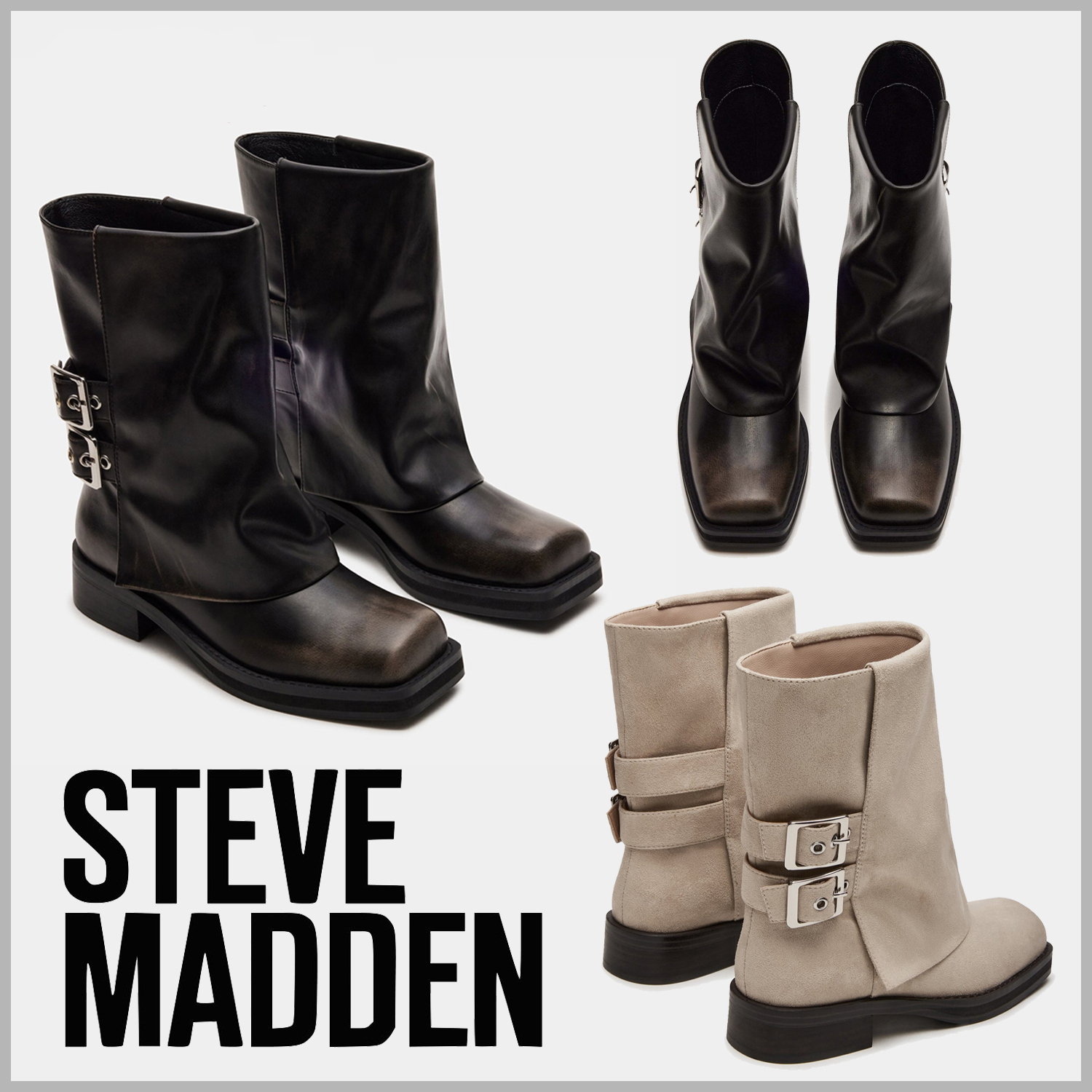 【Steve Madden】DAGGER カフ モト エンジニアブーツ