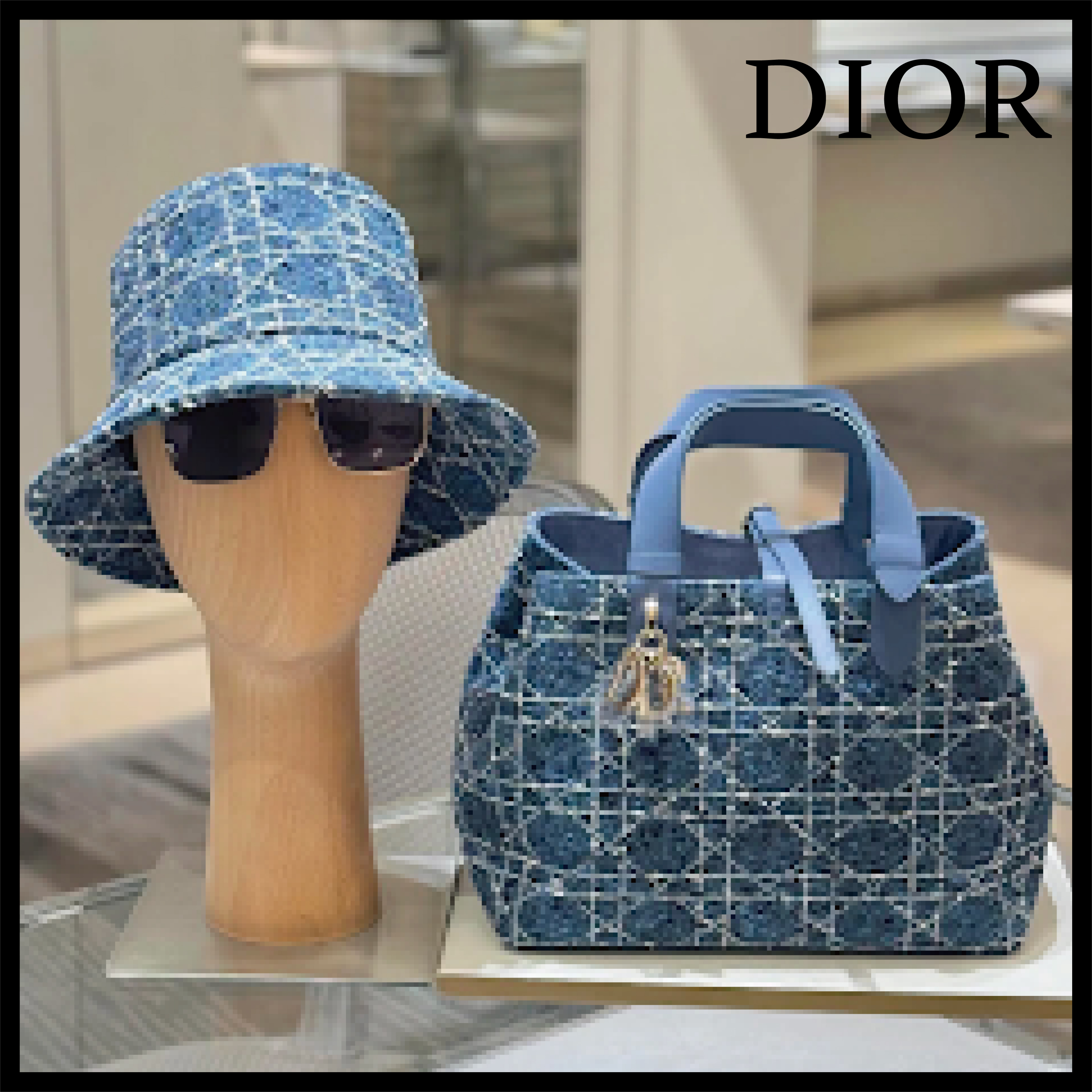 デニムカラー Dior Teddy-D ボブハット