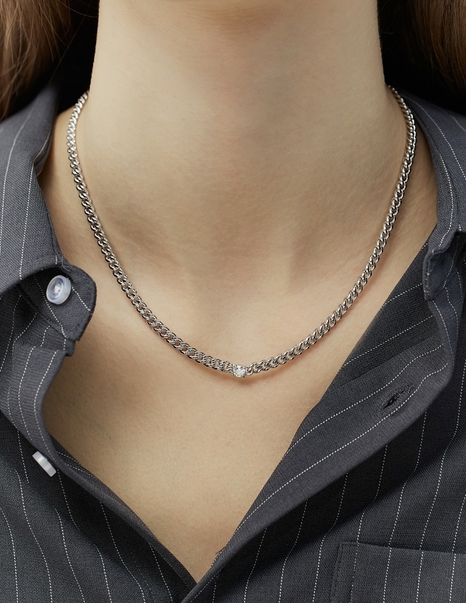 【HYERES LOR】25SS★ Essence Silv Diamond Chain NC 0.3CT