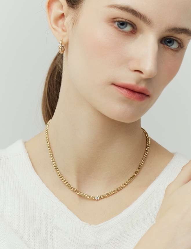 【HYERES LOR】25SS★ Essence Silv Diamond Chain NC 0.3CT