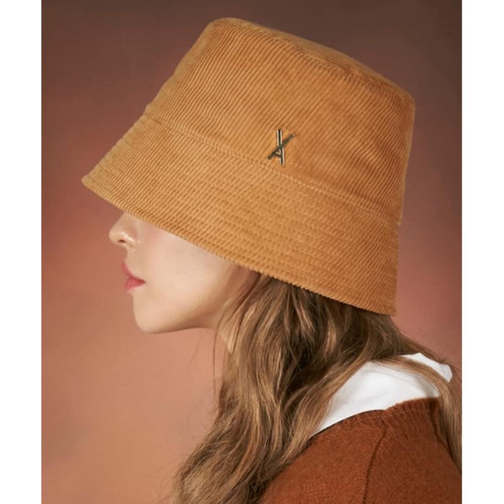 ★VARZAR★ Corduroy stud drop bucket hat brown