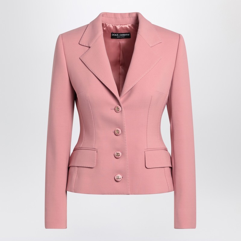 ジャケット Dolce&Gabbana Single-breasted pink wool jacket