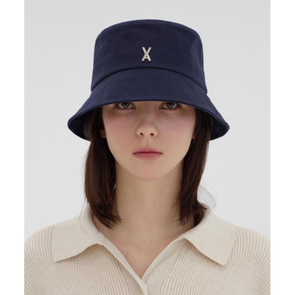★VARZAR★ VA stud basic bucket hat navy