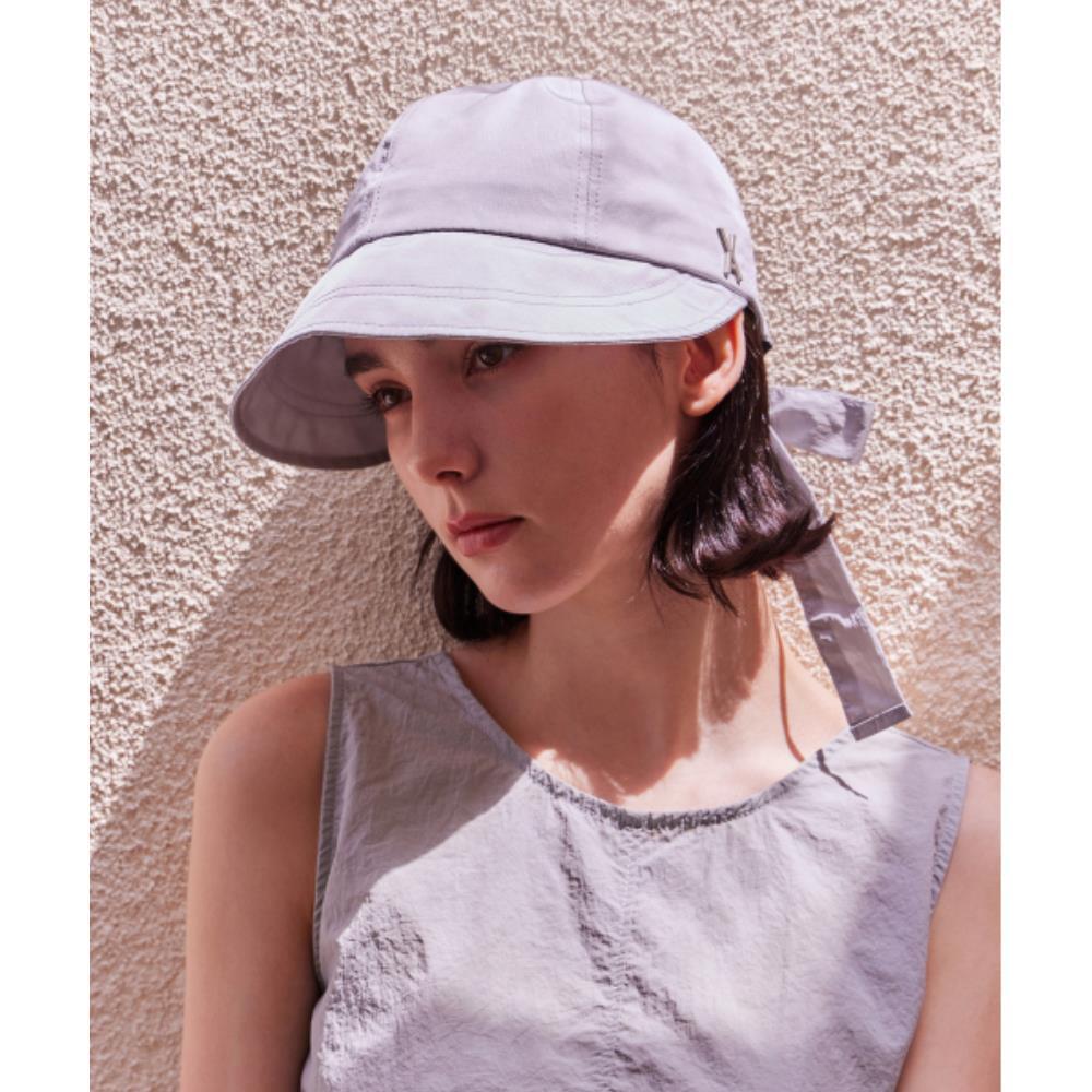 ★VARZAR★ VA stud ribbon bonnet hat gray