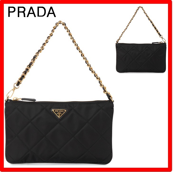 ☆人気☆【PRADA】☆プラダ Re-Nylon チェーン ミニポーチ☆BK