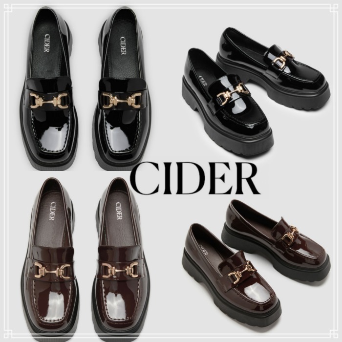 【Cider】バックル チャンキー ヒール ローファー 2色