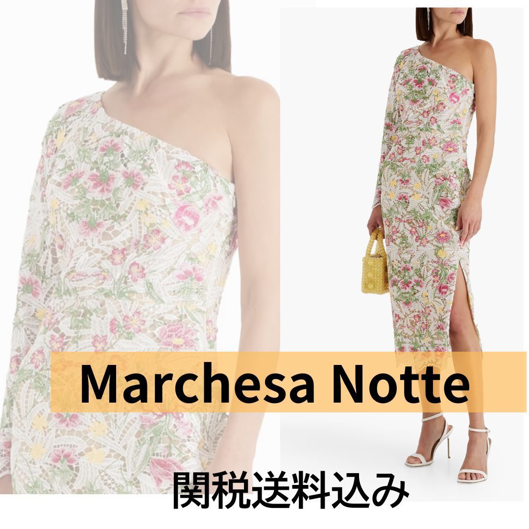 ☆MARCHESA NOTTE マクラメレース ミディワンピース