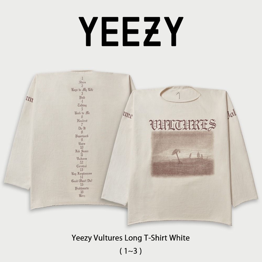 【Yeezy】 正規品★ Vultures Long T-Shirt White