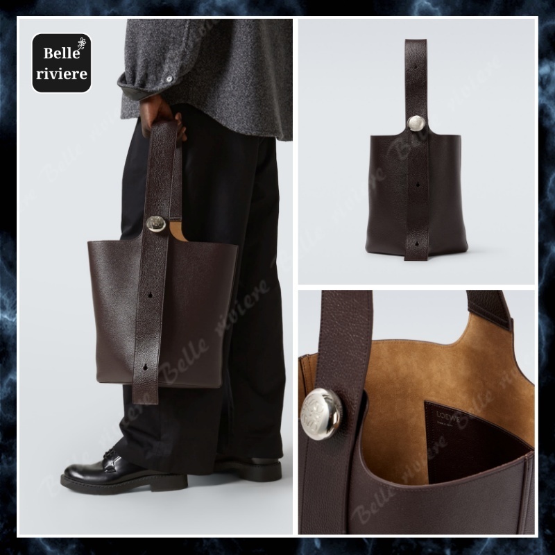 24AW new/LOEWE ペブルラージレザーバケットバッグ Bag Brown