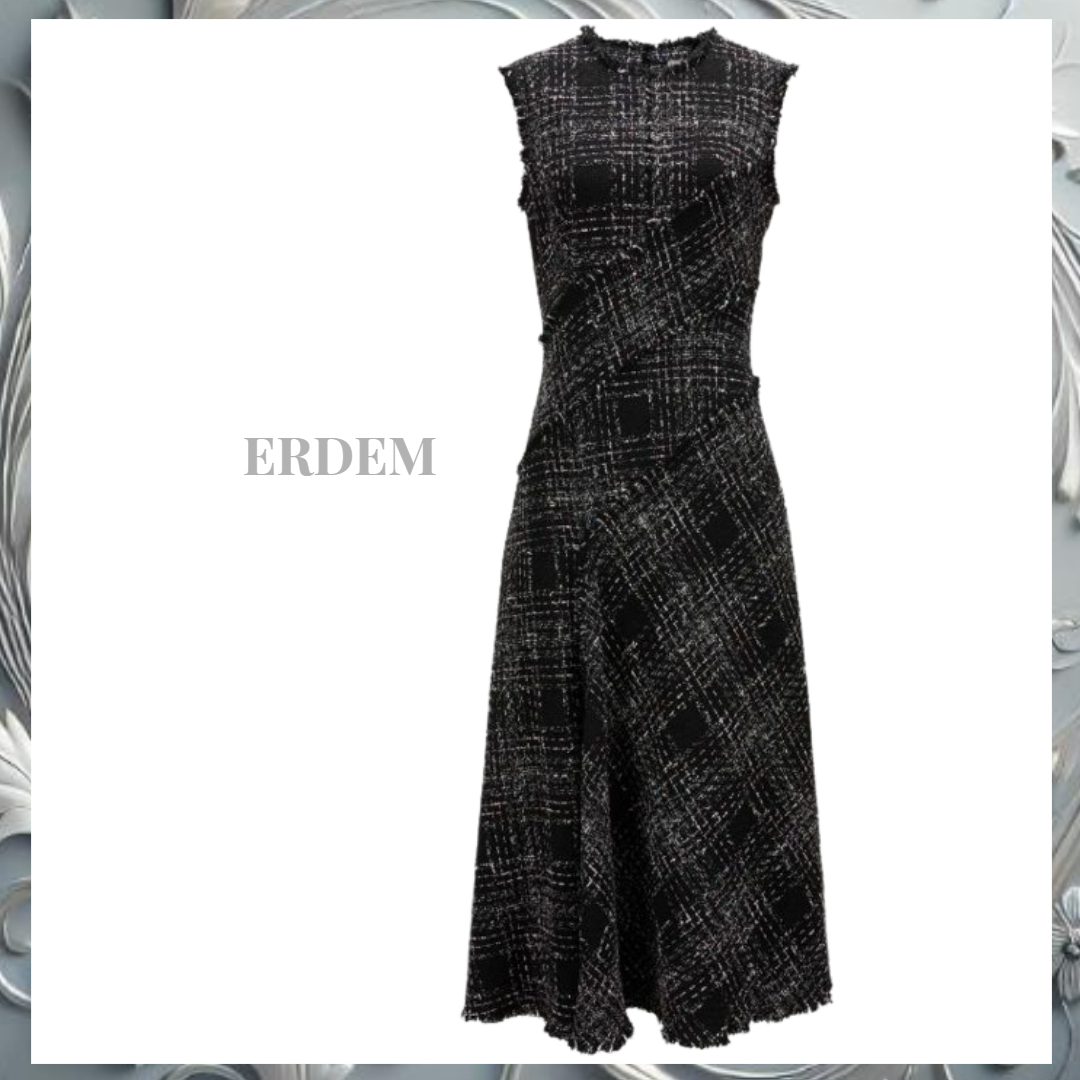 ☆ERDEM☆ エレガントツイードアシメトリーチェックドレス♪