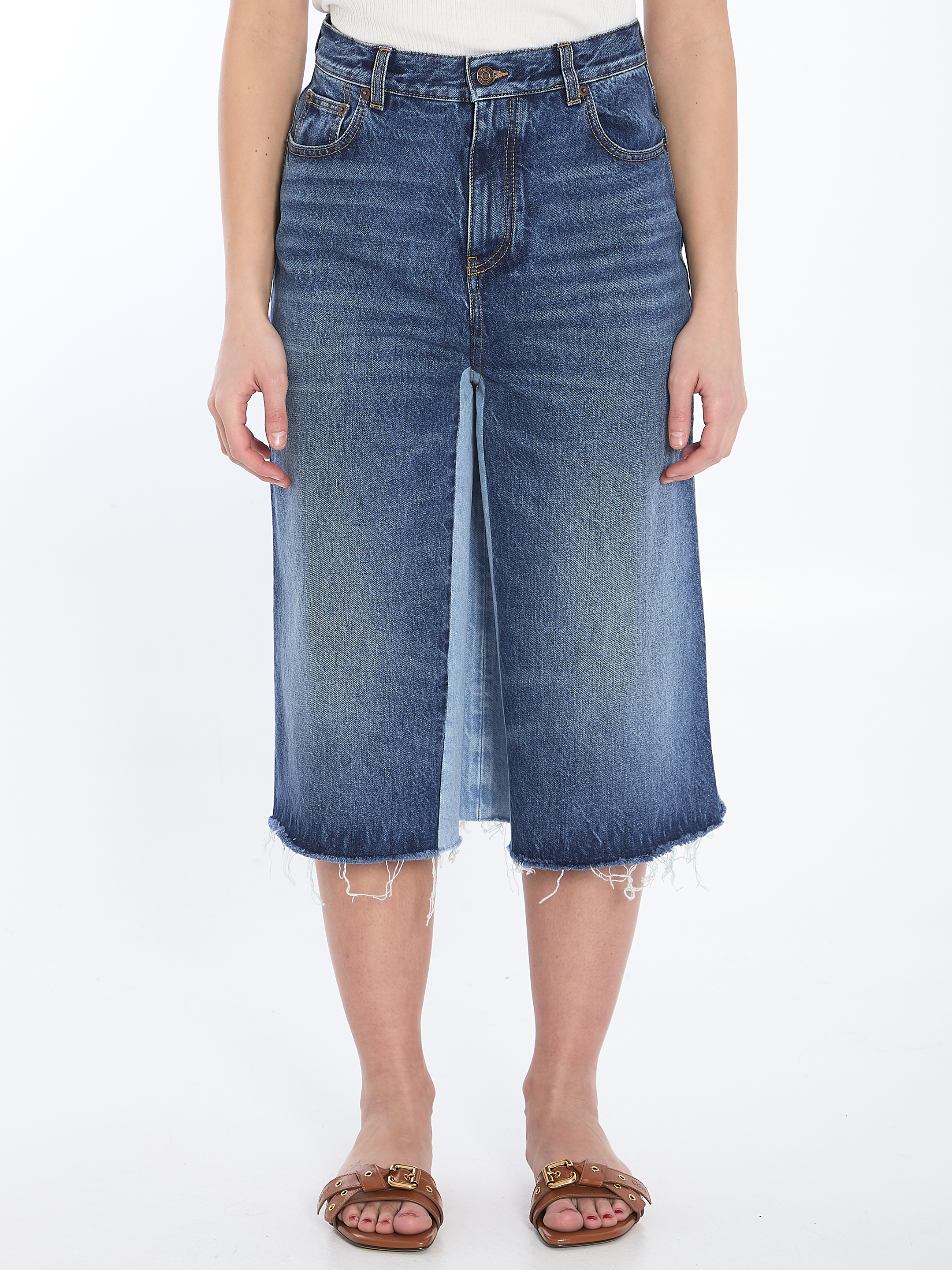 ショートパンツ Chloe Patchwork denim bermuda shorts