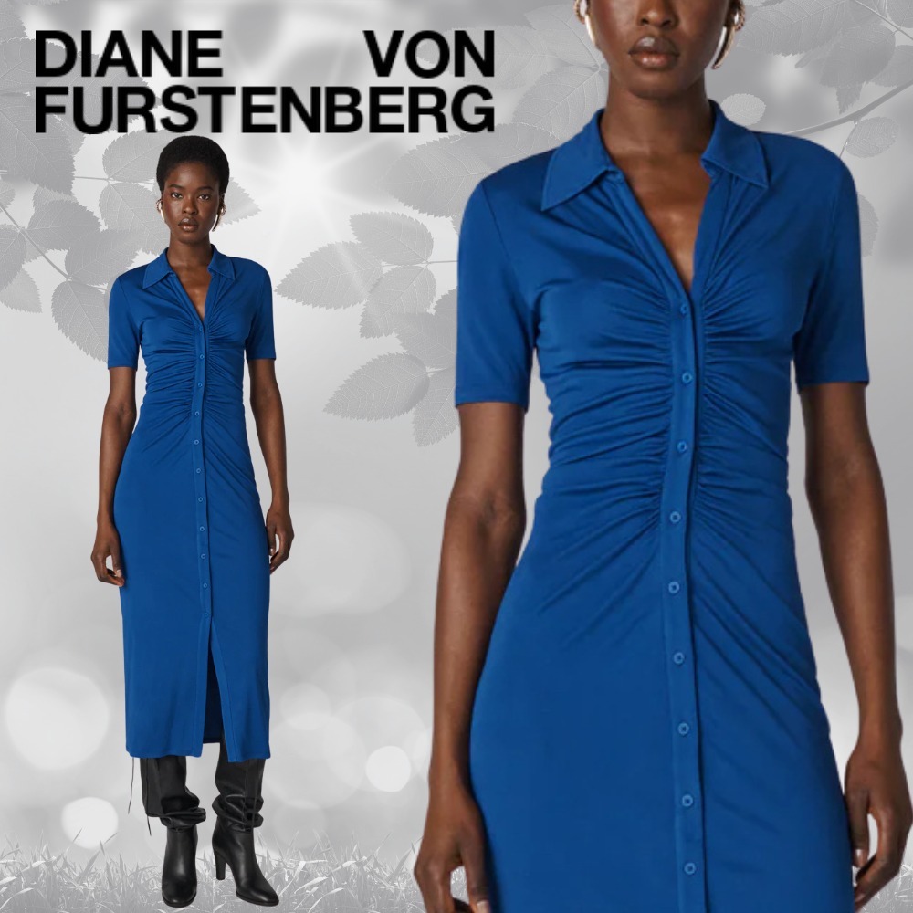 【関税込】DVF ★美シルエット★滑らかなジャージーゾーイドレス