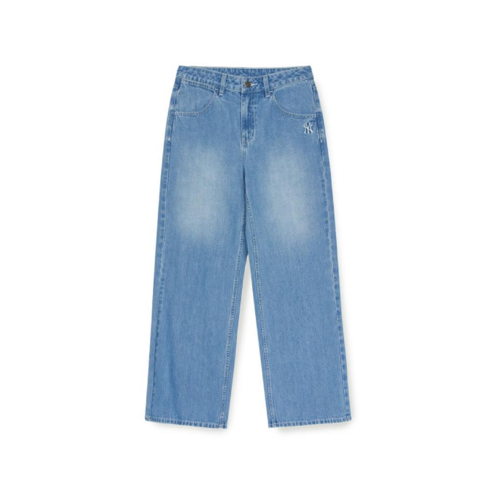 デニム・ジーパン MLB Korea Women's Varsity Logo Wide Denim Pants NY LBlue 3FD