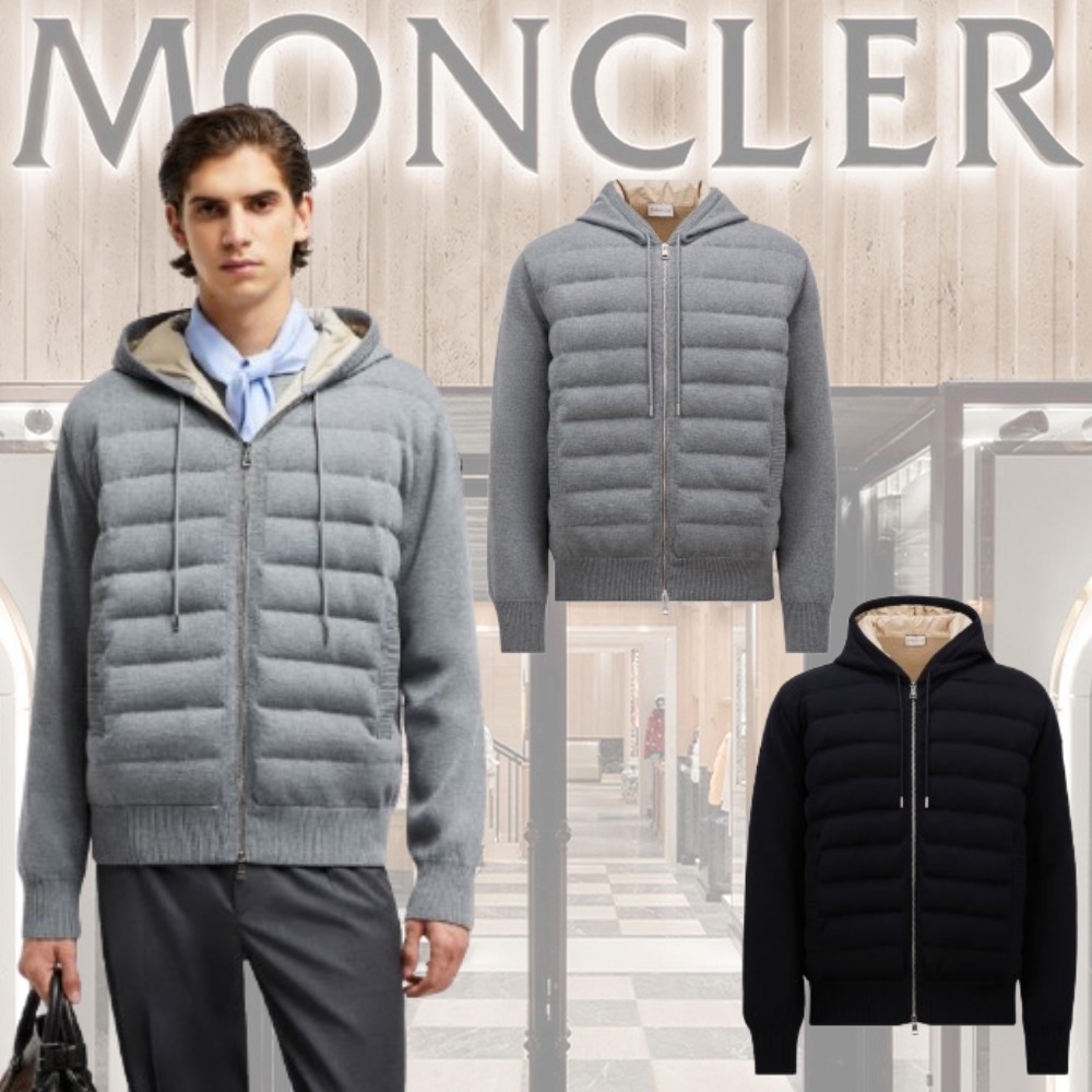 【MONCLER】メンズ★Felpa imbottita★ダウン入りウールパーカー