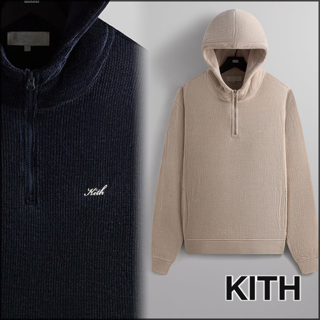 【国内発送・関税込】KITH NYCワッフルクォータージップパーカー