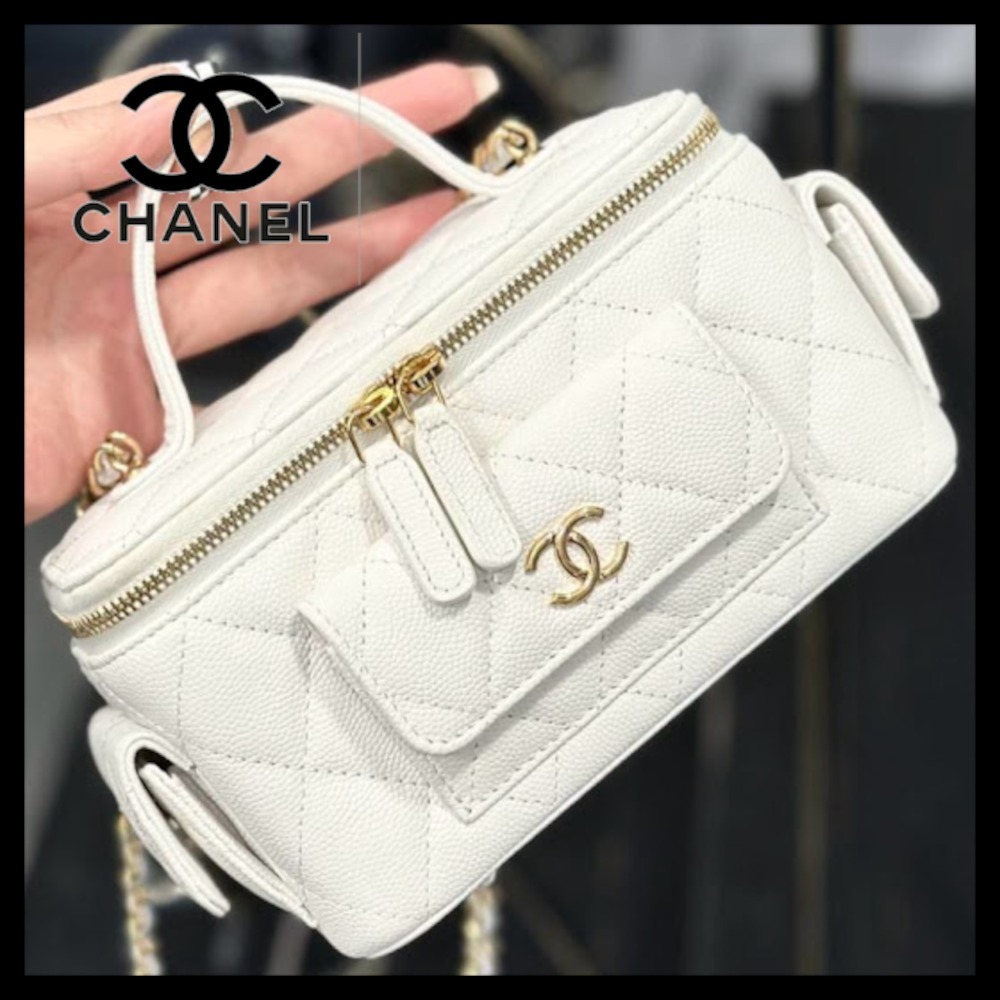 【ポケットが可愛い♪】CHANEL トップハンドル ヴァニティ