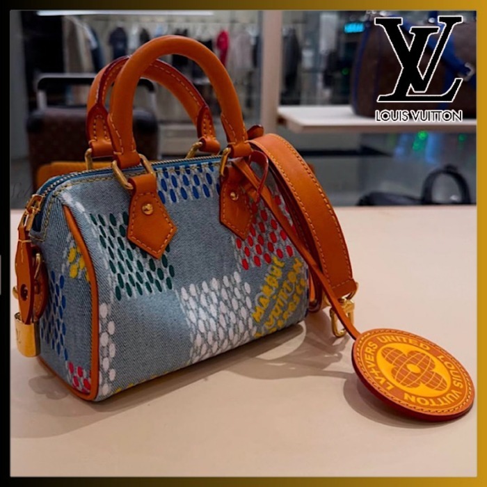 【ポップカラー】Louis Vuitton ミニバッグ Denim Nano Speedy18