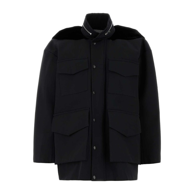 ジャケット sacai FW24 Black grosgrain oversize jacket (2407498 001)
