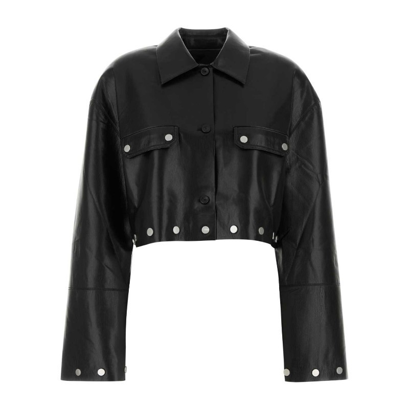 レザージャケット・コート nanushka Black synthetic leather Kassie shirt