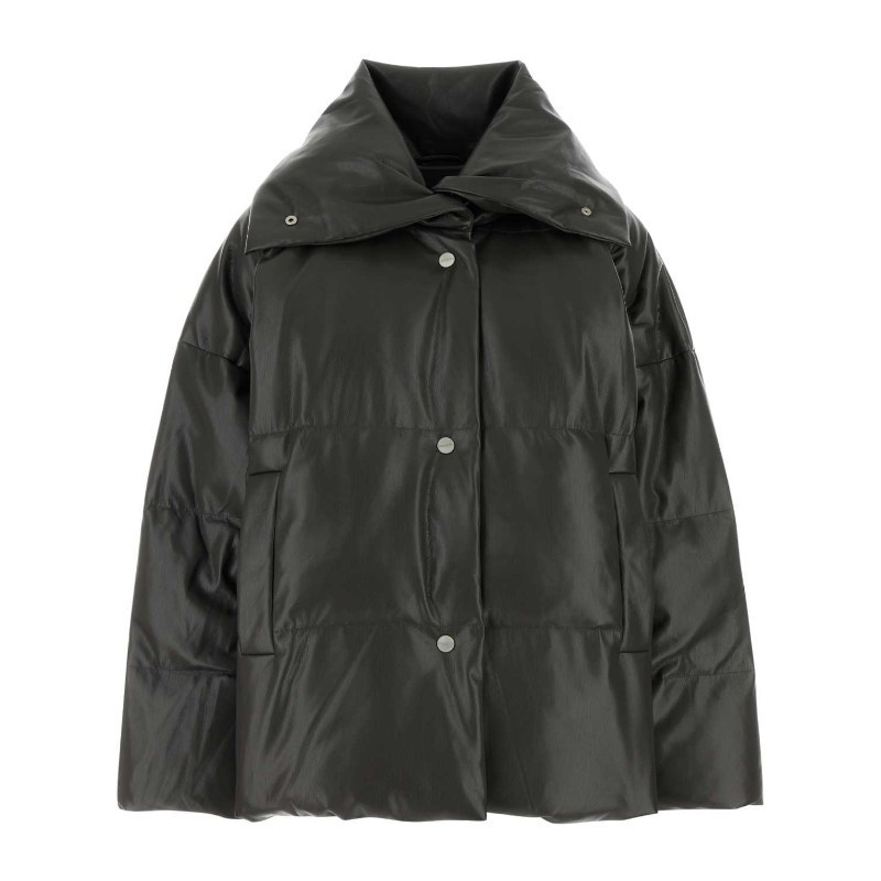 ダウンジャケット・コート nanushka Charcoal synthetic leather down jacket