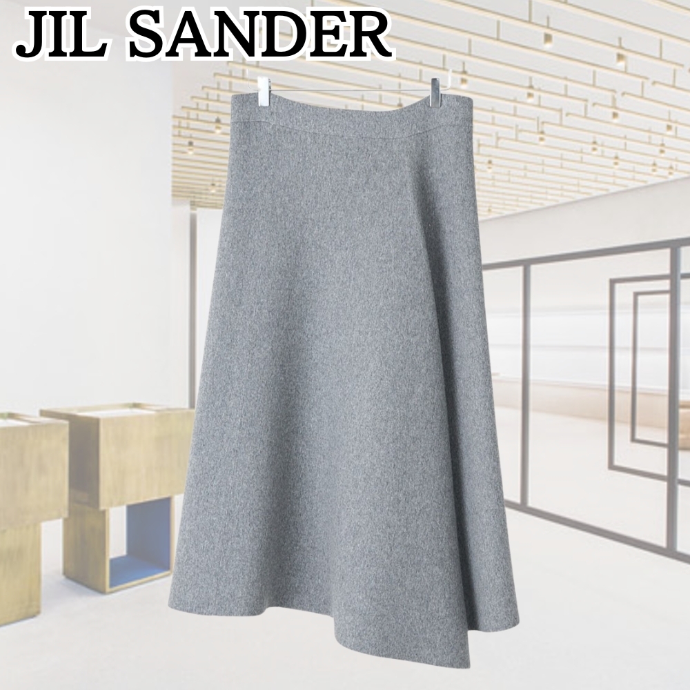 JIL SANDER*時を超える逸品*オープングレーフランネルスカート