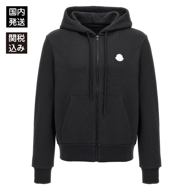 ★関税込★MONCLER ロゴ パッチ ドローストリング フーディ