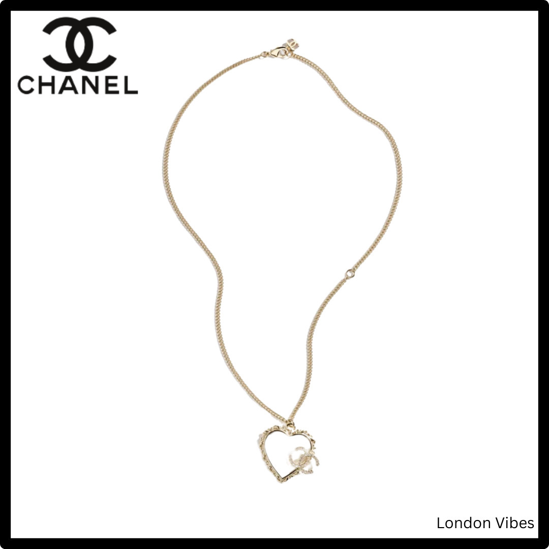 ハートx CCロゴが可愛い♪ CHANEL ネックレス ゴールド キラキラ