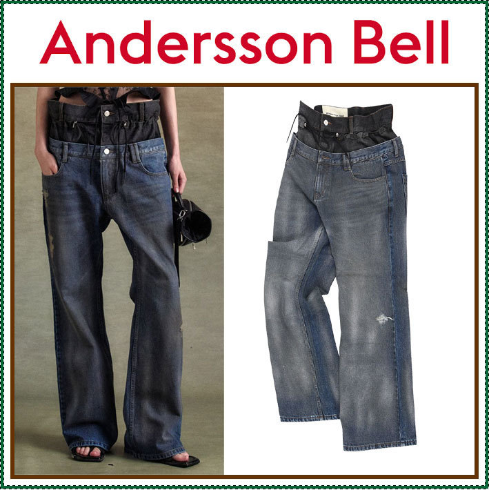 【ANDERSSON BELL】 Dusty Spray Double Waist Jeans / 追跡付