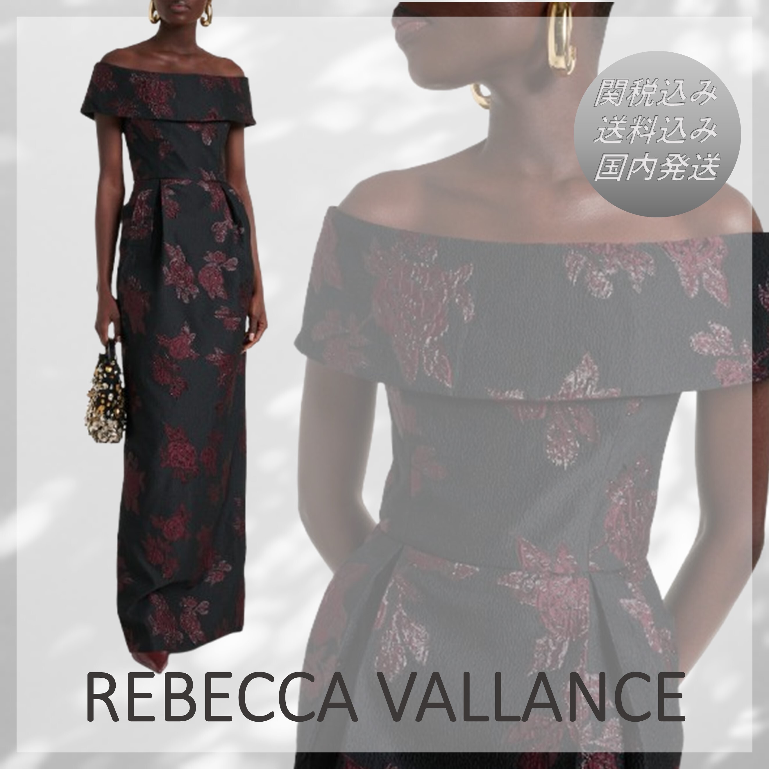 ■REBECCA VALLANCE■オフショルダー フローラル ガウン