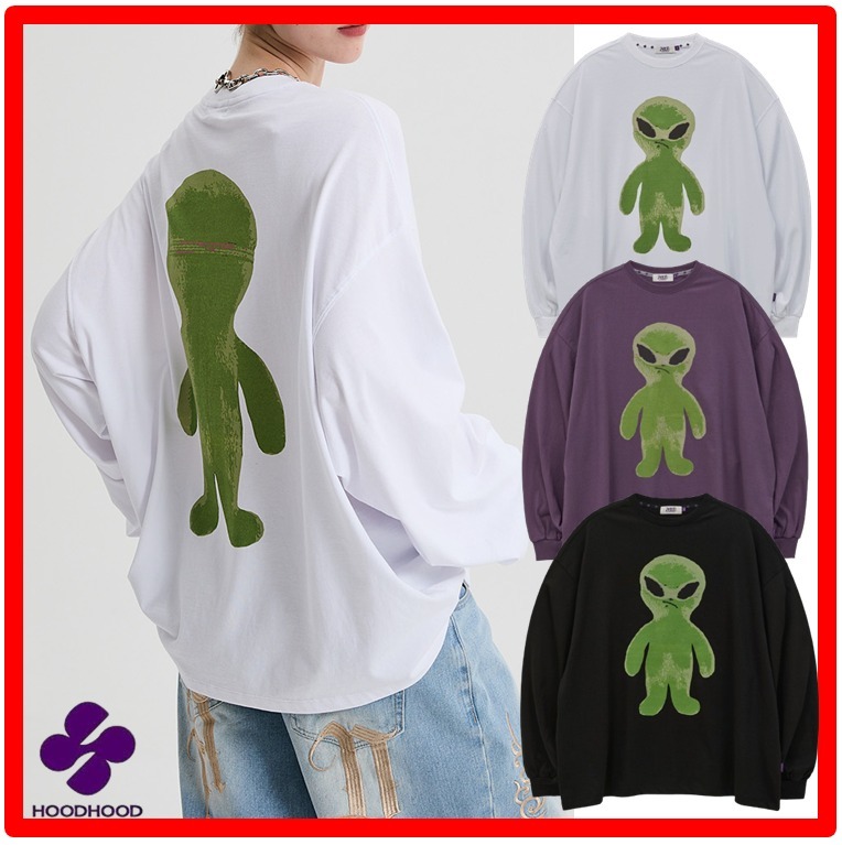 ☆【HOODHOOD】☆Alien Graphic Overfit Long Sleeve Tshir.t☆