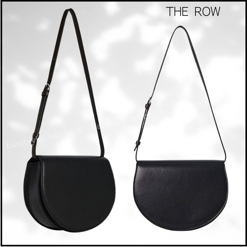 【THE ROW】ブラック ラムスキン カンティーンレザーバッグ