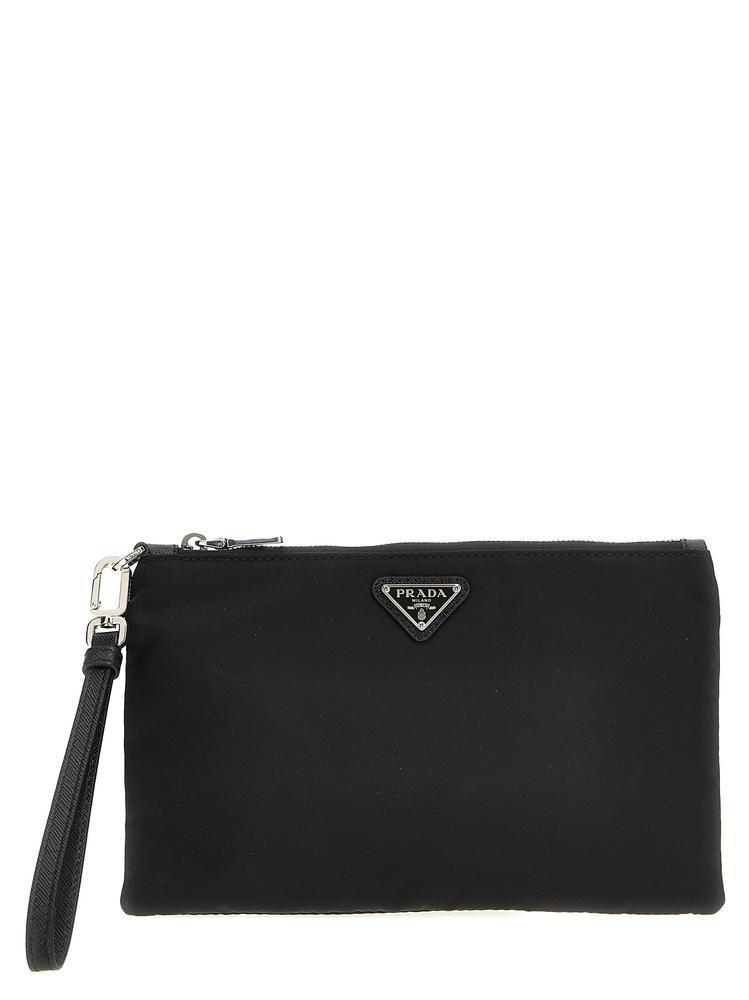 PRADA Re-Nylon 三角ロゴ ストラップ クラッチバッグ