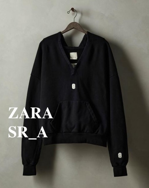 ★ドイツ発*ZARA × SR_A*新作*ウォッシュドフーディ/BLACK★